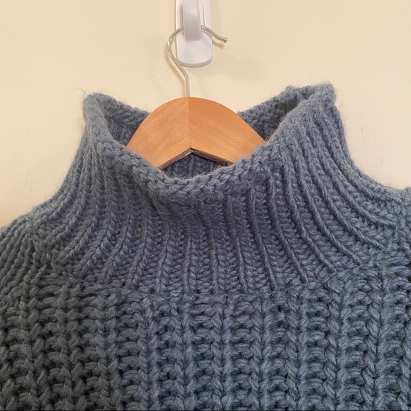 H&M Knit Sweater Teal Blue Turtleneck - Picture 8 of 14